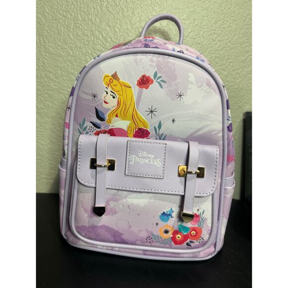 Wondapop Disney Princess Aurora Mini Backpack NWT Purple Floral Sleeping Beauty - Picture 1 of 7